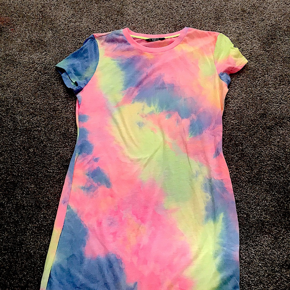 Rainbow tie dye dress off shein! size XL